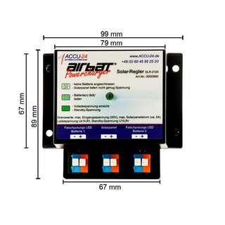 AIRBATT SLR-4125 Solarladeregler für 4 Blei-& LiFePO-Batterien im Segelflug-Anhänger