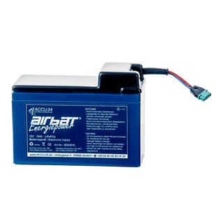 AIRBATT Energiepower LiFePO4 12,8V 10Ah Versorgungsbatterie Polabdeckung mit 10A-Sicherungsautomat und MPX-Anschluss (Kupplung) stinrseitig