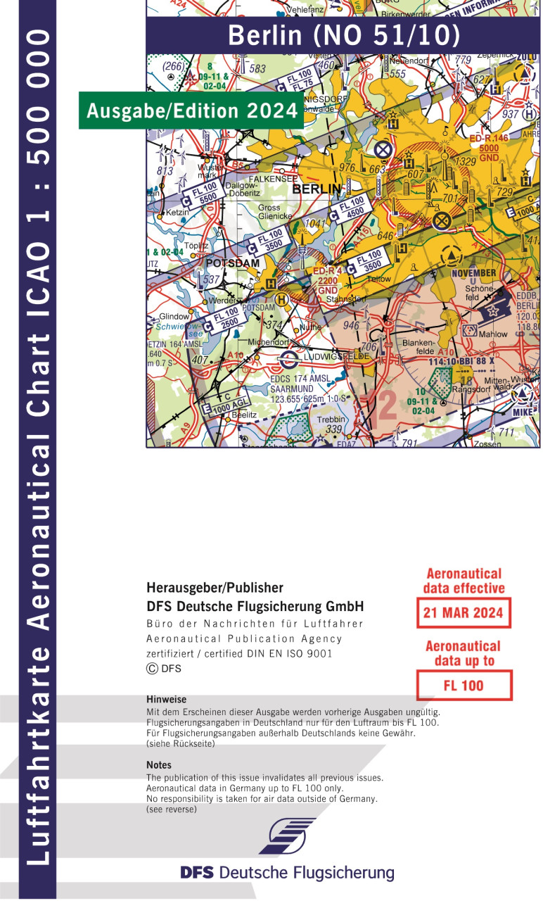 ICAO-Chart 1:500,000, Berlin (Edition 2025)