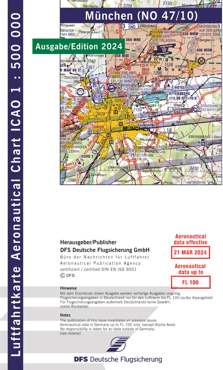 Aeronautical Chart ICAO 1:500.000, Munich (Edition 2025)