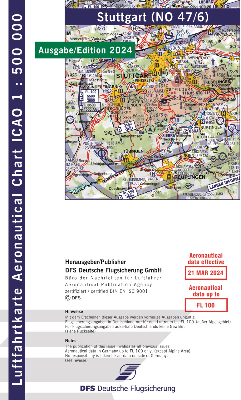 ICAO-Chart 1:500.000, Stuttgart (Edition 2025)